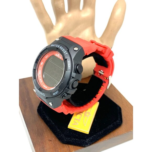 Invicta Men's Watch 47528 Racing Quartz Digital Black Red Resin Strap 52mm - Picture 2 of 15